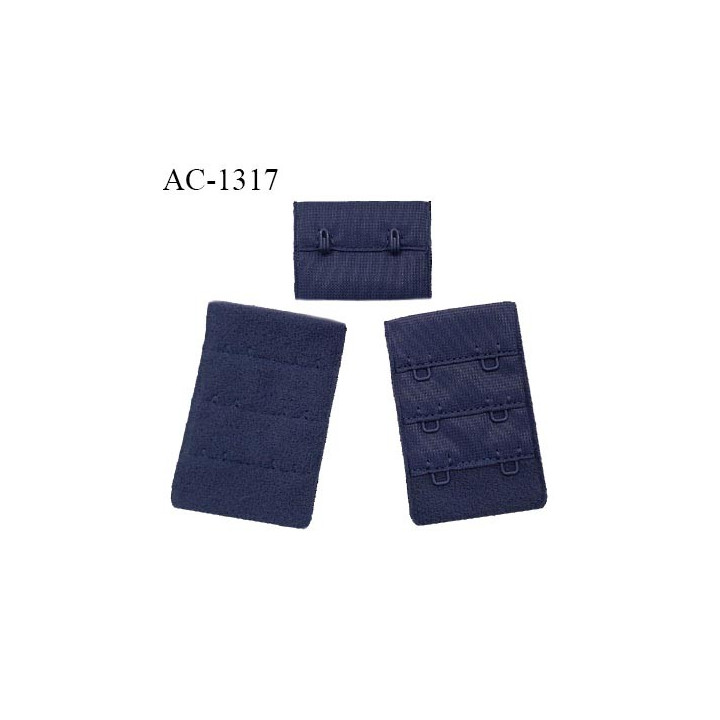 Agrafe 38 mm attache SG haut de gamme couleur bleu denim 3 rangées 2 crochets fabriqué en France prix à l'unité