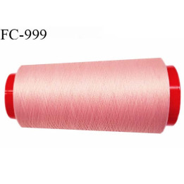 Cone 1000 m fil mousse polyester n°120 couleur rose camélia longueur 1000 mètres bobiné en France