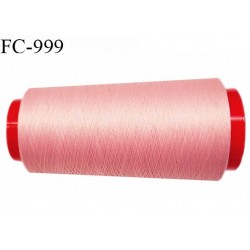 Cone 1000 m fil mousse polyester n°120 couleur rose camélia longueur 1000 mètres bobiné en France