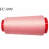 Cone 1000 m fil mousse polyester n°120 couleur rose camélia longueur 1000 mètres bobiné en France