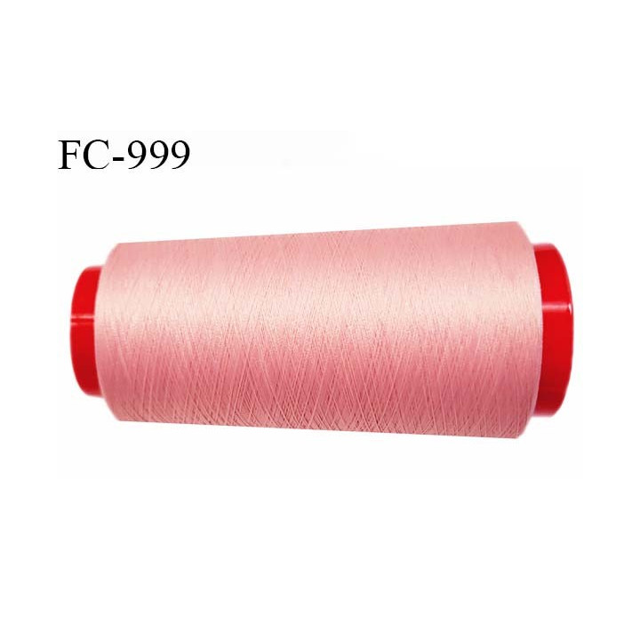 Cone 2000 m fil mousse polyester n°120 couleur rose camélia longueur 2000 mètres bobiné en France