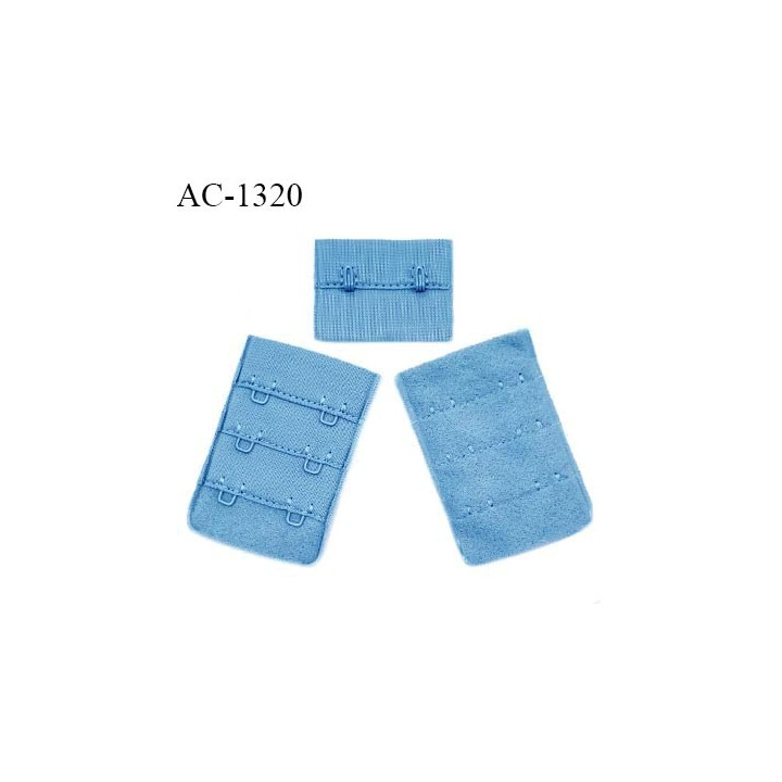 Agrafe 38 mm attache SG haut de gamme couleur bleu 3 rangées 2 crochets fabriqué en France prix à l'unité