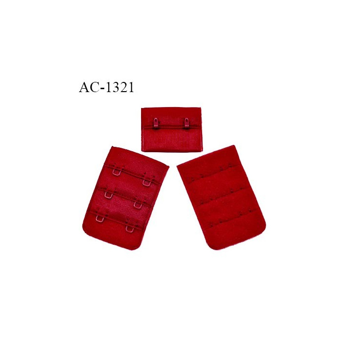 Agrafe 38 mm attache SG haut de gamme couleur rouge tentation 3 rangées 2 crochets fabriqué en France prix à l'unité