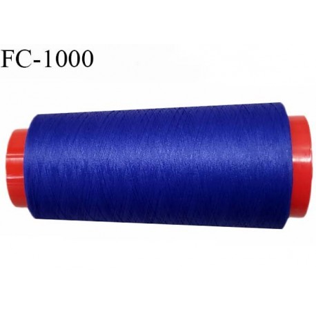 Cone 1000 m fil mousse polyester n°120 couleur bleu longueur 1000 mètres bobiné en France