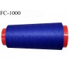 Cone 1000 m fil mousse polyester n°120 couleur bleu longueur 1000 mètres bobiné en France