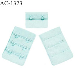Agrafe 38 mm attache SG haut de gamme couleur bleu lagon 3 rangées 2 crochets fabriqué en France prix à l'unité