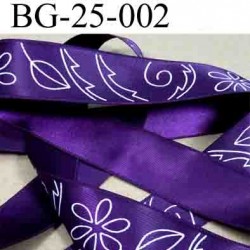 biais galon ruban satin couleur violet avec décor superbe largeur 25 mm vendu au mètres