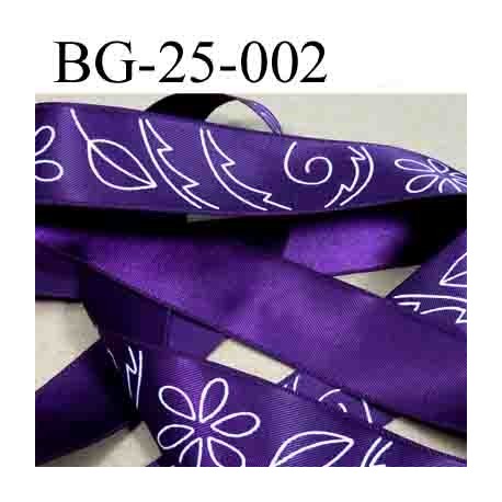 biais galon ruban satin couleur violet avec décor double face superbe largeur 25 mm vendu au mètres 