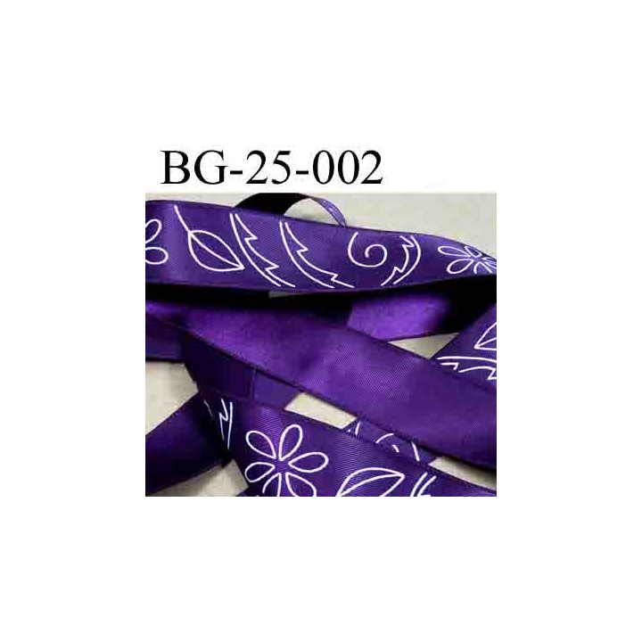 biais galon ruban satin couleur violet avec décor double face superbe largeur 25 mm vendu au mètres 
