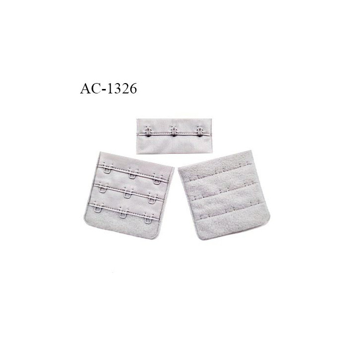 Agrafe 57 mm attache SG haut de gamme couleur gris cendré 3 rangées 3 crochets largeur 57 mm fabriqué en France prix à l'unité