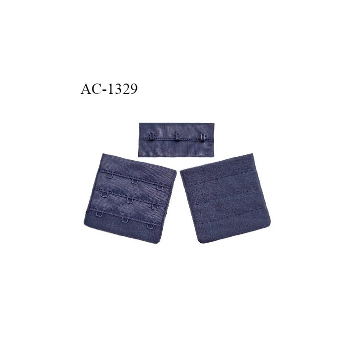 Agrafe 57 mm attache SG haut de gamme couleur bleu denim 3 rangées 3 crochets largeur 57 mm fabriqué en France prix à l'unité