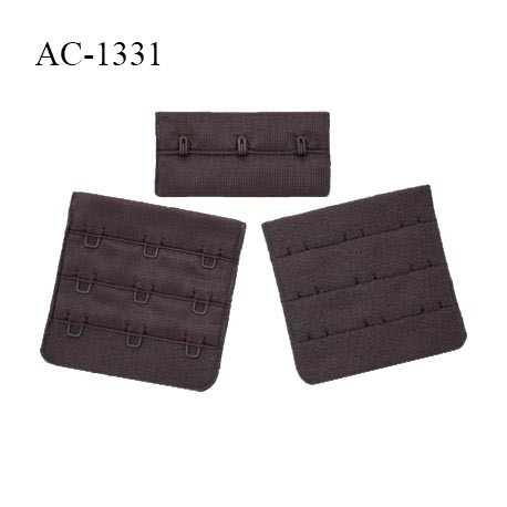 Agrafe 57 mm attache SG haut de gamme couleur marron teck 3 rangées 3 crochets fabriqué en France prix à l'unité
