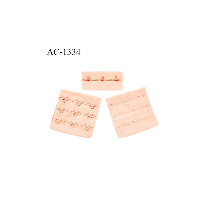 Agrafe 57 mm attache SG haut de gamme couleur pêche 3 rangées 3 crochets fabriqué en France prix à l'unité