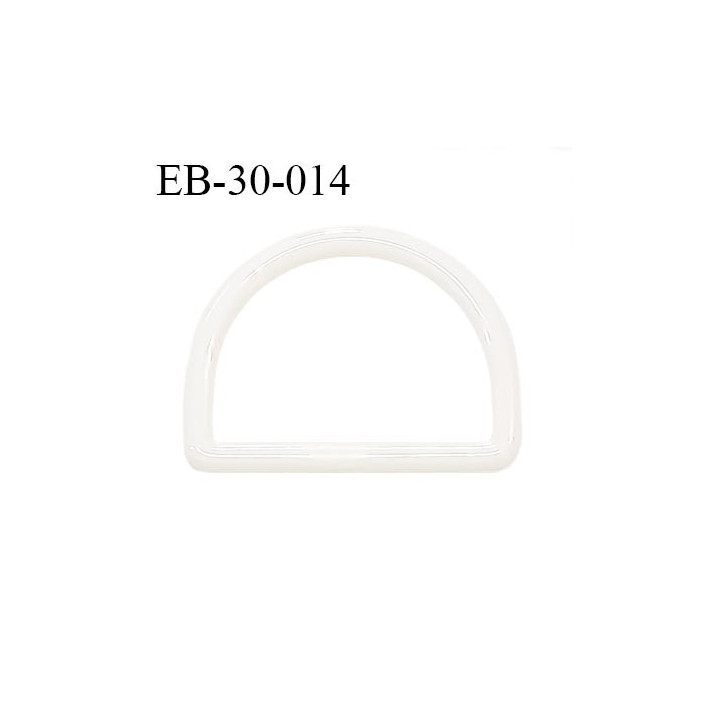 Boucle étrier demi rond pvc couleur naturel largeur extérieur 39 mm intérieur 30 mm hauteur 29 mm épaisseur 4 mm prix à l'unité