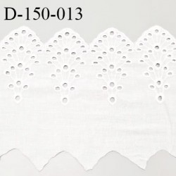 Dentelle anglaise 150 mm coton brodé largeur 15 cm prix au mètre