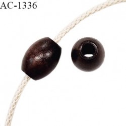 Arrêt cordon perle bois couleur marron longueur 20 mm diamètre extérieur 16 mm pour cordon de 5 mm de diamètre prix à l'unité