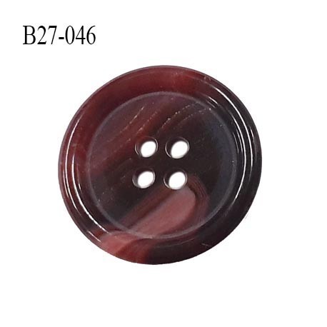Bouton 27 mm en pvc couleur bordeaux et rose marbré diamètre 27 mm 2 trous prix à la pièce