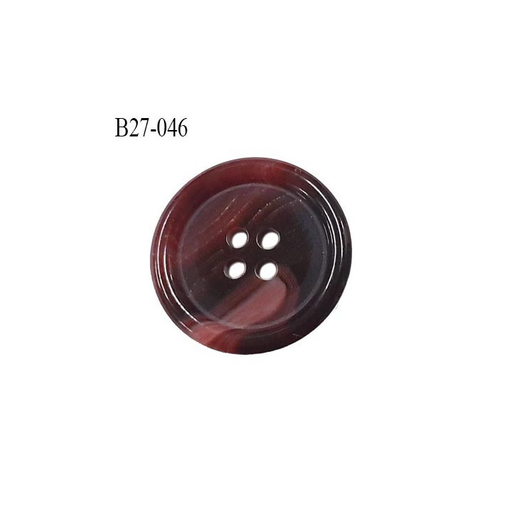 Bouton 27 mm en pvc couleur bordeaux et rose marbré diamètre 27 mm 2 trous prix à la pièce