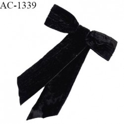 Broche en tissu noeud sur épingle couleur noir hauteur 16.5 cm largeur 12 cm prix à l'unité