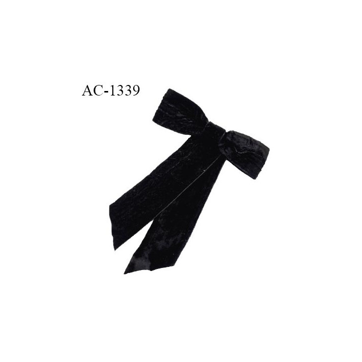 Broche en tissu noeud sur épingle couleur noir hauteur 16.5 cm largeur 12 cm prix à l'unité