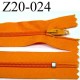 fermeture éclair longueur 20 cm couleur orange non séparable zip nylon largeur 2.5 cm