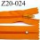 fermeture éclair longueur 20 cm couleur orange non séparable zip nylon largeur 2.5 cm