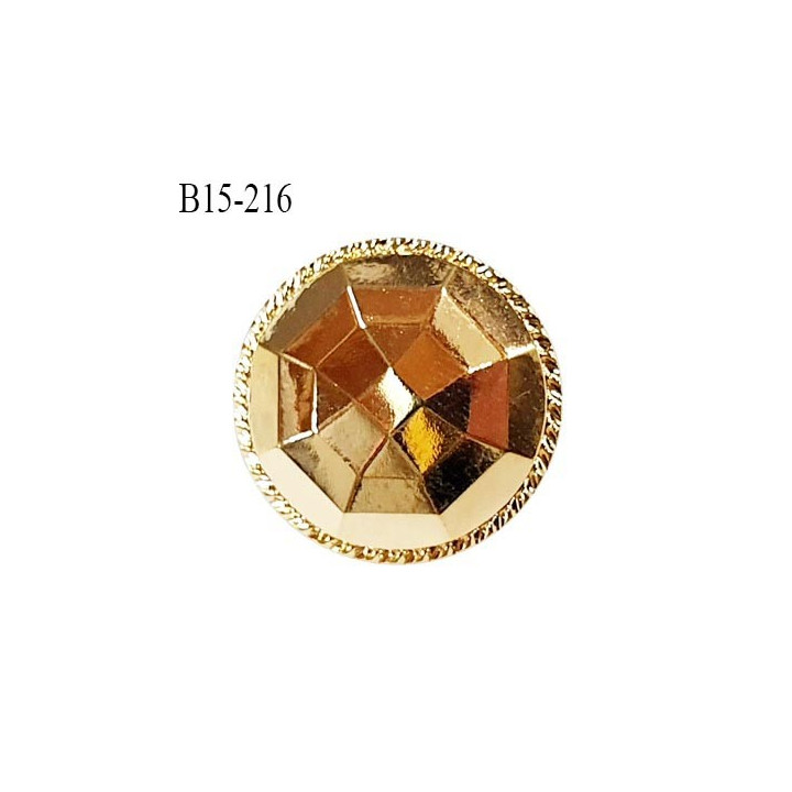 Bouton 15 mm en pvc couleur doré accroche avec un anneau diamètre 15 mm épaisseur 5 mm prix à l'unité