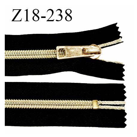 Fermeture zip 18 cm non séparable couleur noir longueur 18 cm largeur 32 mm glissière 7 mm prix à la pièce