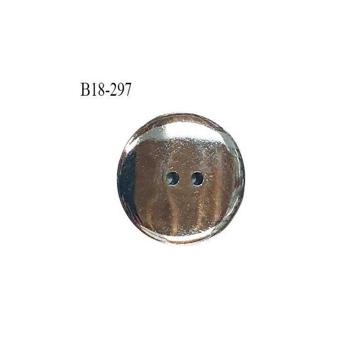 Bouton 18 mm pvc couleur chrome 2 trous diamètre 18 mm épaisseur 4 mm prix à l'unité