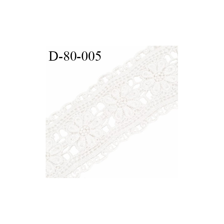 Galon dentelle 80 cm synthétique souple couleur naturel motif fleurs largeur 80 mm prix au mètre