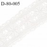 Galon dentelle 80 cm synthétique souple couleur naturel motif fleurs largeur 80 mm prix au mètre