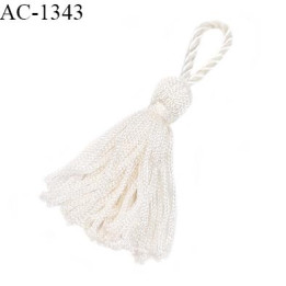 Pompon décor ornement synthétique couleur naturel lumineux longueur 5 cm + boucle 2.5 cm prix à la pièce