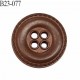 Bouton 23 mm en pvc couleur marron façon cuir 4 trous diamètre 23 mm prix a la pièce