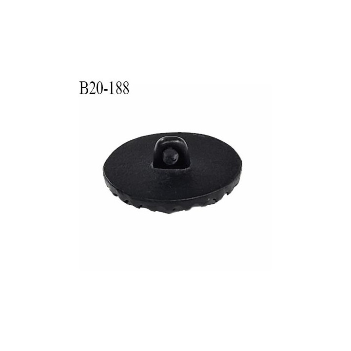 Bouton 20 mm pvc style pierre transparente taillée sur socle noir accroche avec un anneau diamètre 20 mm prix à l'unité