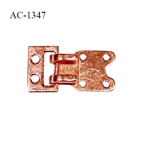 Agrafe attache en métal couleur rose gold largeur 14 mm longueur 26 mm prix à l'unité composée de deux éléments