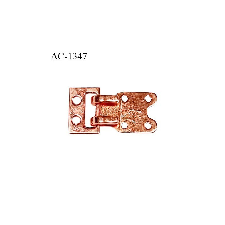 Agrafe attache en métal couleur rose gold largeur 14 mm longueur 26 mm prix à l'unité composée de deux éléments