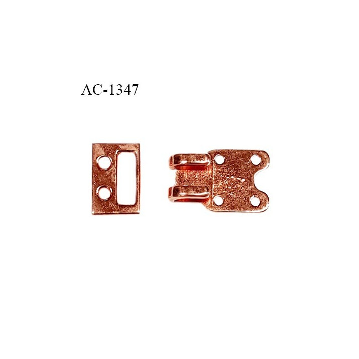 Agrafe attache en métal couleur rose gold largeur 14 mm longueur 26 mm prix à l'unité composée de deux éléments