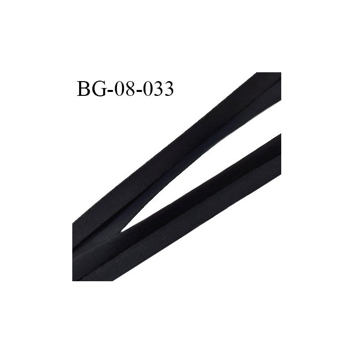 Biais galon pré plié spécial lingerie 2 plis de 8 mm + 2 rabats intérieurs de 7 mm synthétique couleur noir prix au mètre