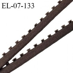 Elastique picot 7 mm lingerie couleur marron teck largeur 7 mm haut de gamme Fabriqué en France prix au mètre