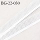 Galon ruban 22 mm synthétique style dentelle couleur blanc largeur 22 mm largeur de la bande 6 mm prix au mètre