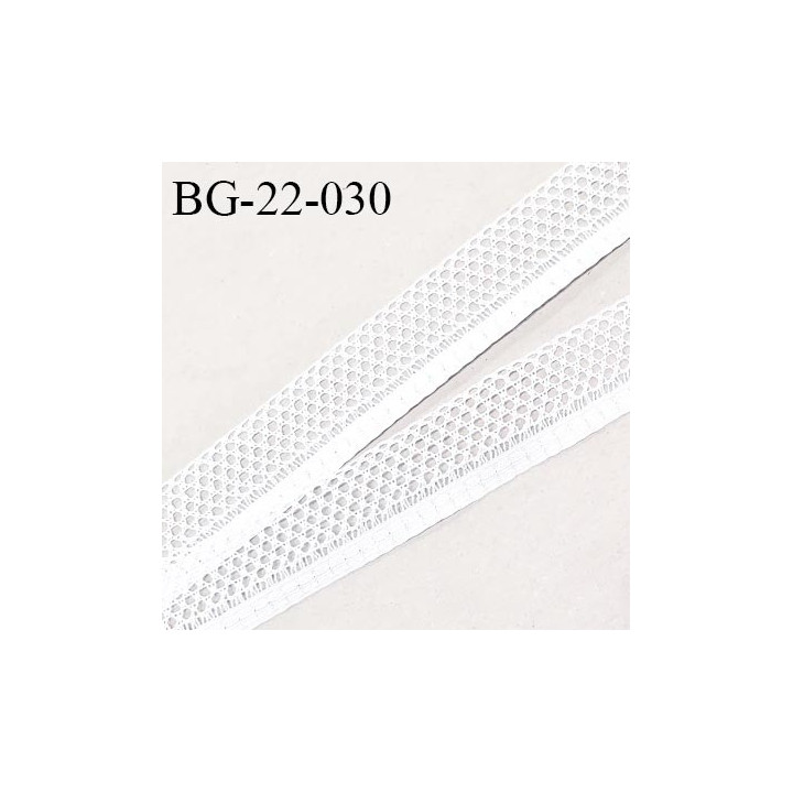 Galon ruban 22 mm synthétique style dentelle couleur blanc largeur 22 mm largeur de la bande 6 mm prix au mètre