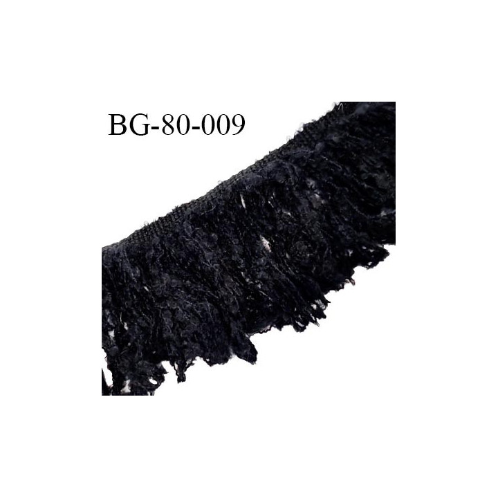 Galon frange 80 mm couleur noir largeur de la bande 10 mm + frange 70 mm prix au mètre