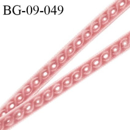 Galon ruban velours ajouré  9 mm couleur vieux rose largeur 9 mm prix au mètre