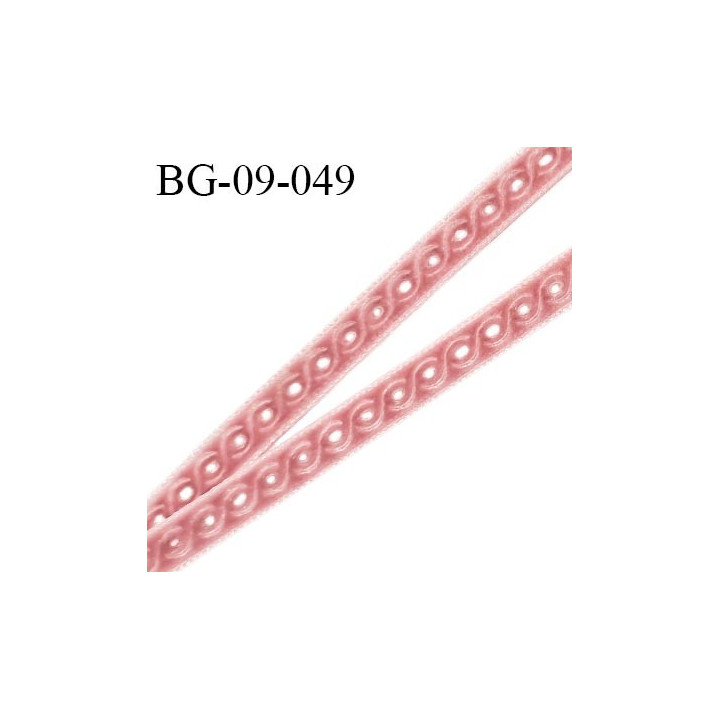 Galon ruban velours ajouré  9 mm couleur vieux rose largeur 9 mm prix au mètre