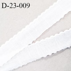 Dentelle anglaise 23 mm coton couleur blanc largeur 23 mm prix au mètre