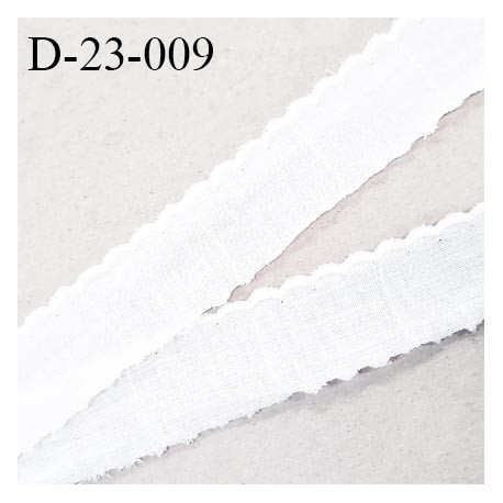 Dentelle anglaise 23 mm coton couleur blanc largeur 23 mm prix au mètre