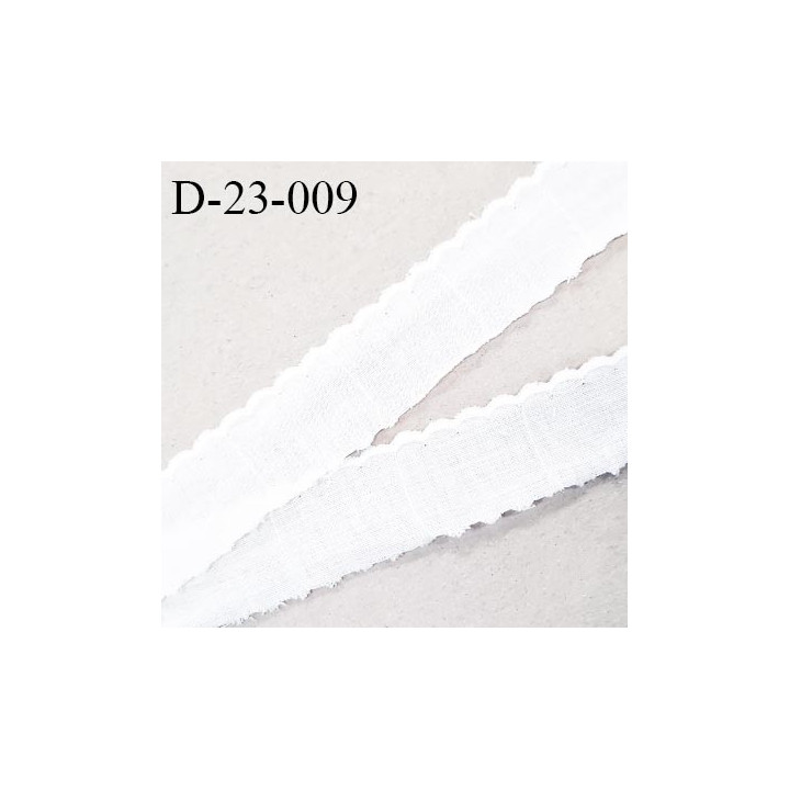 Dentelle anglaise 23 mm coton couleur blanc largeur 23 mm prix au mètre