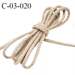 Cordon 3 mm très solide couleur beige diamètre 3 mm prix au mètre