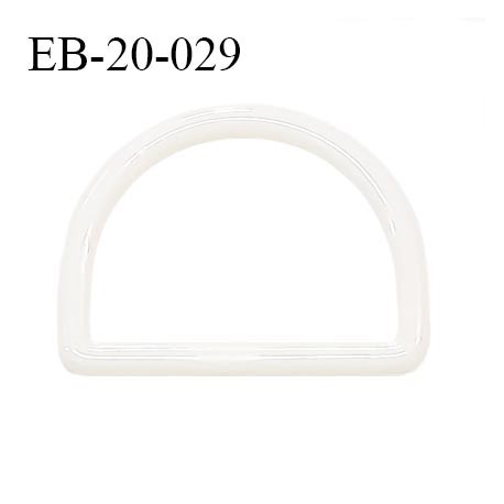 Boucle étrier demi rond pvc couleur naturel largeur extérieur 26 mm intérieur 20 mm hauteur 22 mm épaisseur 3 mm prix à l'unité