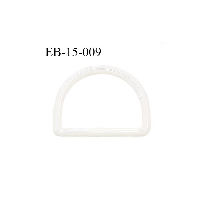 Boucle étrier demi rond pvc couleur naturel largeur extérieur 20 mm intérieur 15 mm hauteur 18 mm épaisseur 3 mm prix à l'unité